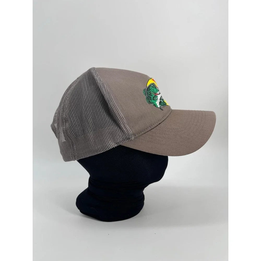 Bass Pro Shops Hat Cap Mesh Trucker Snapback Gone Fishing Hunt Men Women Gray - Picture 3 of 5